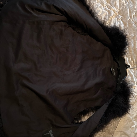 CLUB MONACO 100% MARABOU FEATHER BLACK OPEN VEST - Picture 6 of 14